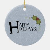 初めてのクリスマスを一緒に雪のカップル セラミックオーナメント (裏面)