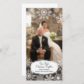 初めてのクリスマスを一緒に – エレガント Snowflake シーズンカード (正面/裏面)