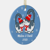 初めてのクリスマスを一緒に。カスタムクリスマスオーナメント セラミックオーナメント (右)