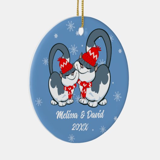 初めてのクリスマスを一緒に。カスタムクリスマスオーナメント セラミックオーナメント (右)