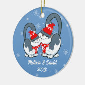 初めてのクリスマスを一緒に。カスタムクリスマスオーナメント セラミックオーナメント (左)