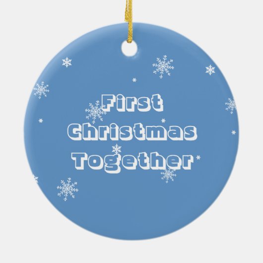 初めてのクリスマスを一緒に。カスタムクリスマスオーナメント セラミックオーナメント (裏面)