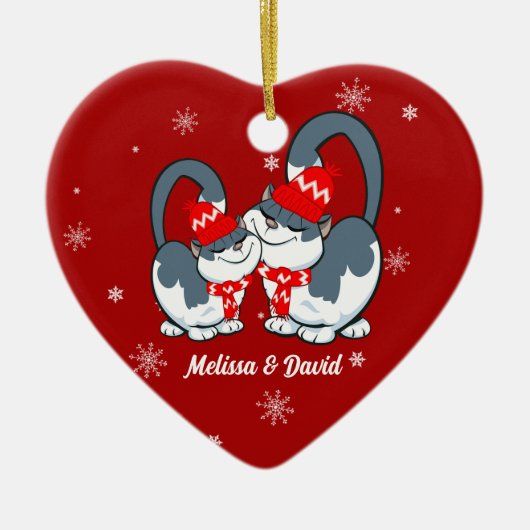 初めてのクリスマスを一緒に。カスタムクリスマスオーナメント セラミックオーナメント (正面)
