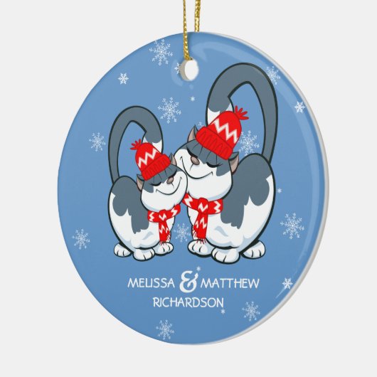 初めてのクリスマスを一緒に。カスタムクリスマス セラミックオーナメント (左)