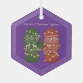 初めてのクリスマスを一緒に ガラスオーナメント (正面)