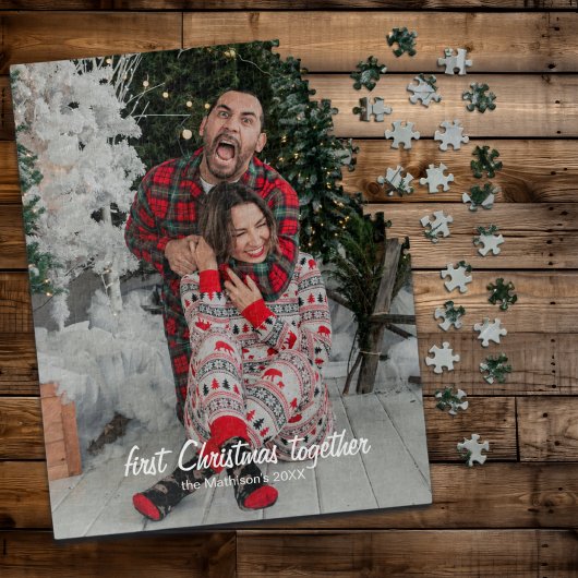 初めてのクリスマスを一緒に 面白い写真 名前 ジグソーパズル