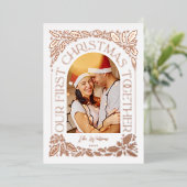 初めてのクリスマスを一緒にArch 3 Photo Collage 箔シーズンカード (立ち正面)