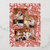 初めてのクリスマスを一緒にArch 3 Photo Collage 箔シーズンカード (裏面)