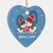 初めてのクリスマスを一緒。カスタムクリスマス セラミックオーナメント (右)