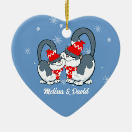 初めてのクリスマスを一緒。カスタムクリスマス セラミックオーナメント