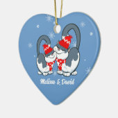 初めてのクリスマスを一緒。カスタムクリスマス セラミックオーナメント (左)