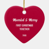 初めてのクリスマスを一緒。カスタム セラミックオーナメント (裏面)