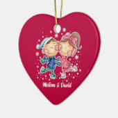 初めてのクリスマスを一緒。カスタム セラミックオーナメント (左)