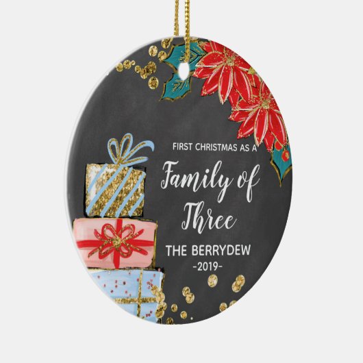 初めてのクリスマスを三つのオーナメント セラミックオーナメント (右)