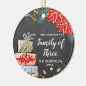 初めてのクリスマスを三つのオーナメント セラミックオーナメント (左)