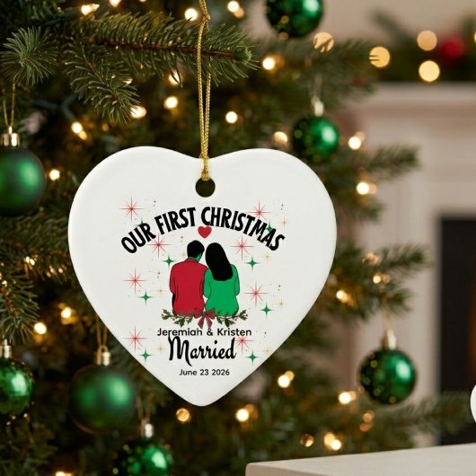 初めてのクリスマスを共に セラミックオーナメント