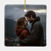 初めてのクリスマスを共に Mr & Mrs 写真 セラミックオーナメント (裏面)