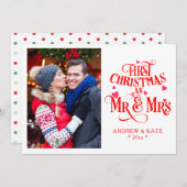初めてのクリスマスを写真とミセスとパーソナライズされたして (正面/裏面)