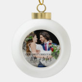 初めてのクリスマスを写真のミセスと同じ セラミックボールオーナメント (正面)