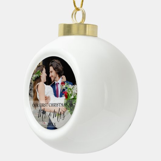初めてのクリスマスを写真のミセスと同じ セラミックボールオーナメント (右)