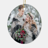 初めてのクリスマスを写真のMr.And Mrs. セラミックオーナメント (左)