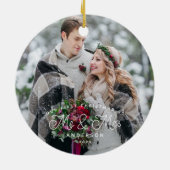 初めてのクリスマスを写真のMr.And Mrs. セラミックオーナメント (裏面)
