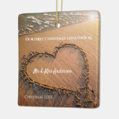 初めてのクリスマスを写真のMr.And Mrs. セラミックオーナメント (左)