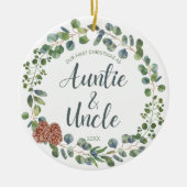 初めてのクリスマスを叔母と叔父として セラミックオーナメント (正面)