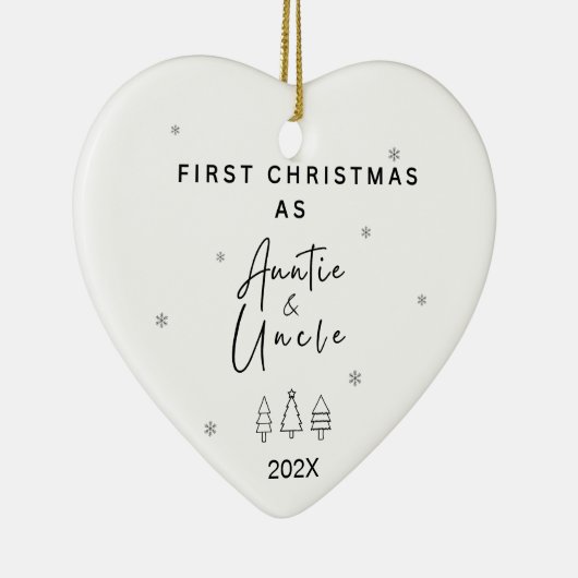 初めてのクリスマスを叔母と叔父の写真として セラミックオーナメント (右)