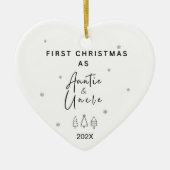初めてのクリスマスを叔母と叔父の写真として セラミックオーナメント (正面)