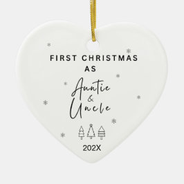 初めてのクリスマスを叔母と叔父の写真として セラミックオーナメント