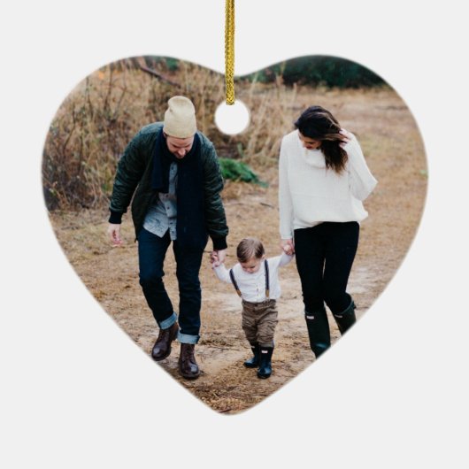 初めてのクリスマスを叔母と叔父の写真として セラミックオーナメント (裏面)