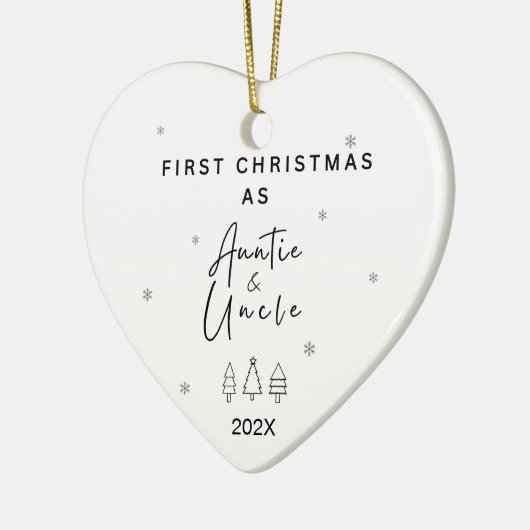 初めてのクリスマスを叔母と叔父の写真として セラミックオーナメント (左)