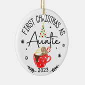 初めてのクリスマスを叔母の写真として セラミックオーナメント (右)