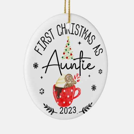 初めてのクリスマスを叔母の写真として セラミックオーナメント (右)