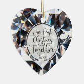 初めてのクリスマスを合わせて写真の結晶ハート セラミックオーナメント (右)