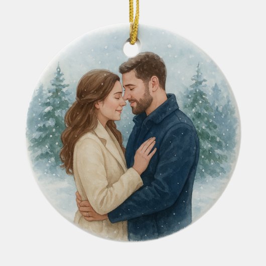 初めてのクリスマスを夫婦で オーナメント (正面)