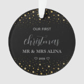 初めてのクリスマスを夫婦で オーナメント (正面)