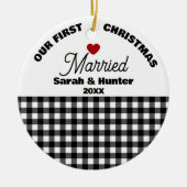 初めてのクリスマスを夫婦で セラミックオーナメント (正面)
