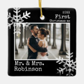 初めてのクリスマスを夫婦で セラミックオーナメント (正面)