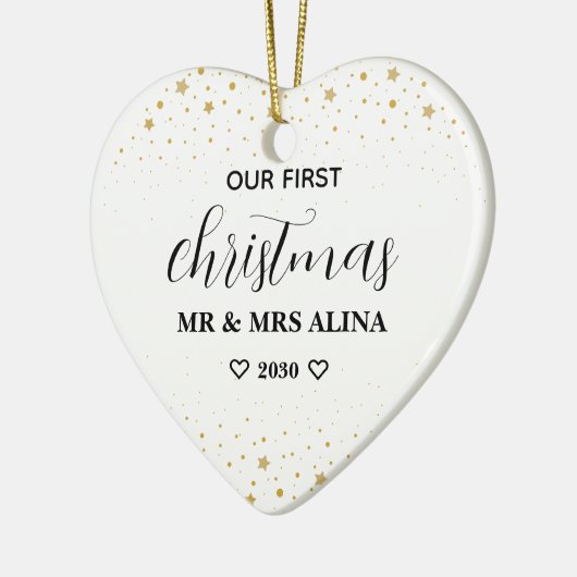初めてのクリスマスを夫婦で セラミックオーナメント (左)