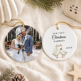 初めてのクリスマスを夫婦で フォトグース セラミックオーナメント