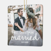 初めてのクリスマスを夫婦で | 手描きレタリング セラミックオーナメント (左)