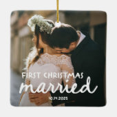 初めてのクリスマスを夫婦で | 手描きレタリング セラミックオーナメント (裏面)