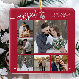初めてのクリスマスを夫婦で 新婚の思い出の写真  セラミックオーナメント