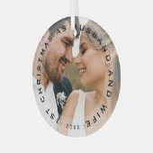 初めてのクリスマスを夫婦として ガラスオーナメント (正面左)