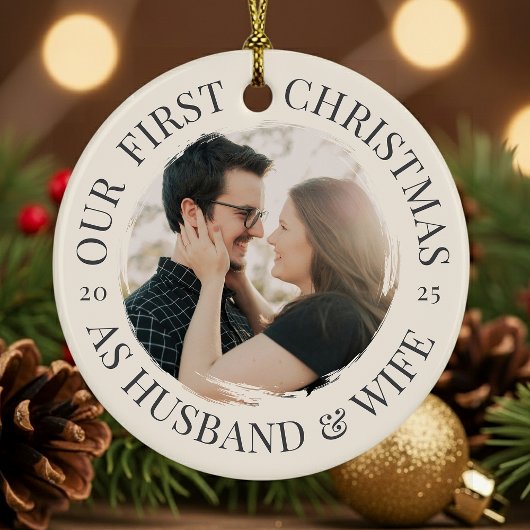 初めてのクリスマスを夫婦として セラミックオーナメント
