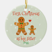初めてのクリスマスを姉として – ジンジャーブレッドマン セラミックオーナメント (正面)