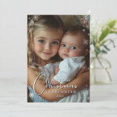 初めてのクリスマスを姉妹写真として シーズンカード (スタンド正面)