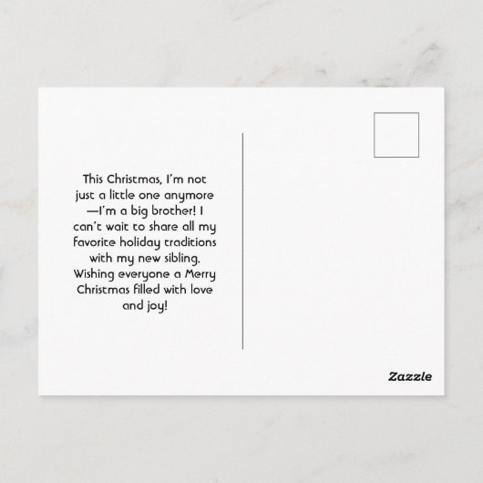 初めてのクリスマスを姉妹写真として ポストカード (裏面)